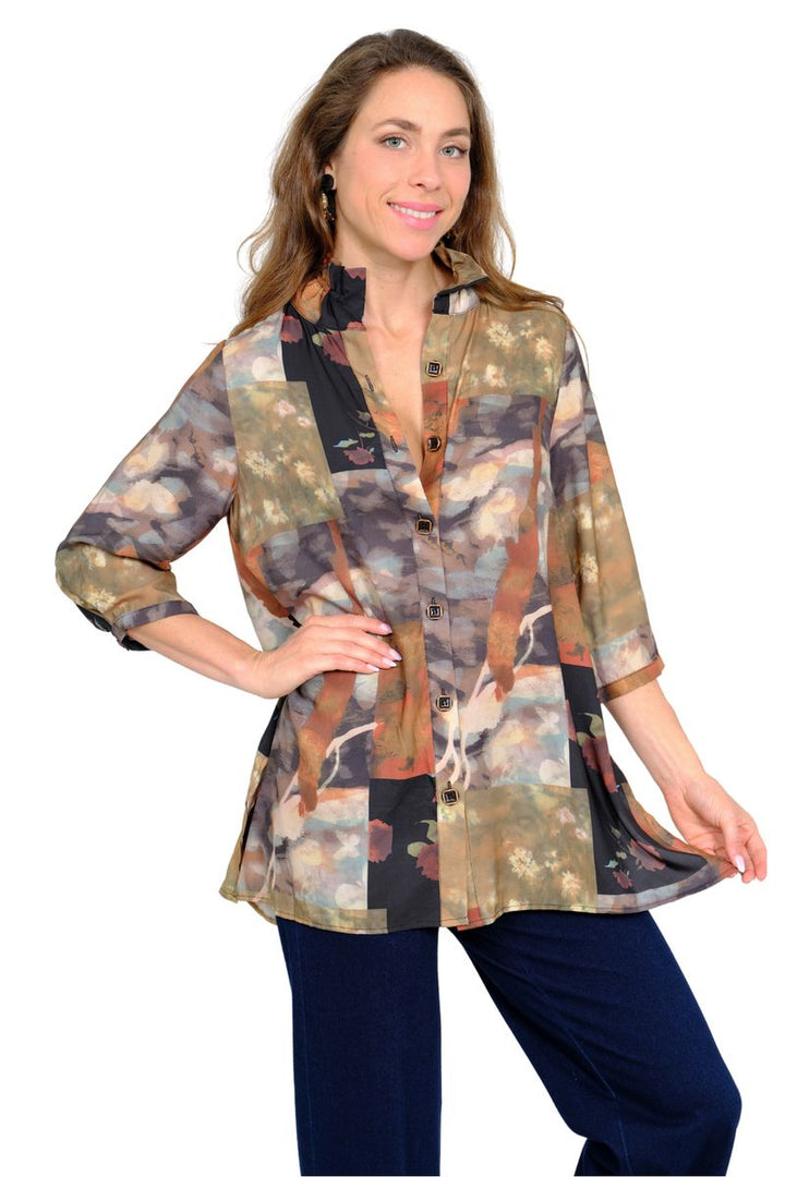 The Dora Top - Multi Earth Tones