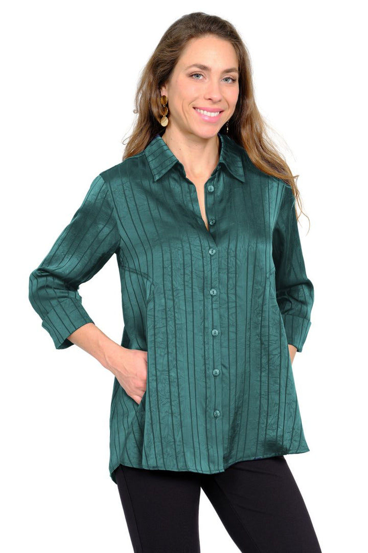 The Valor Tunic - Jewel Green Stripe