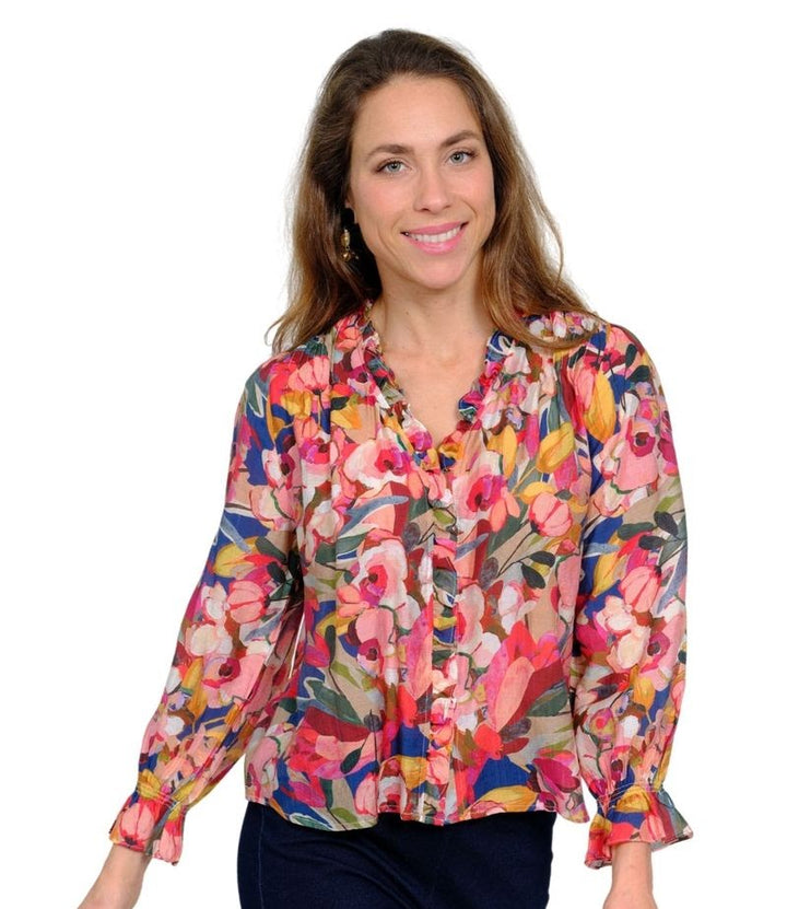 Koreen Blouse - Rosewood Garden Pink