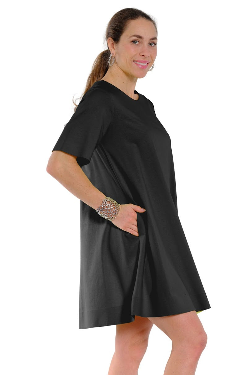 Diamond A Line Dress - Black
