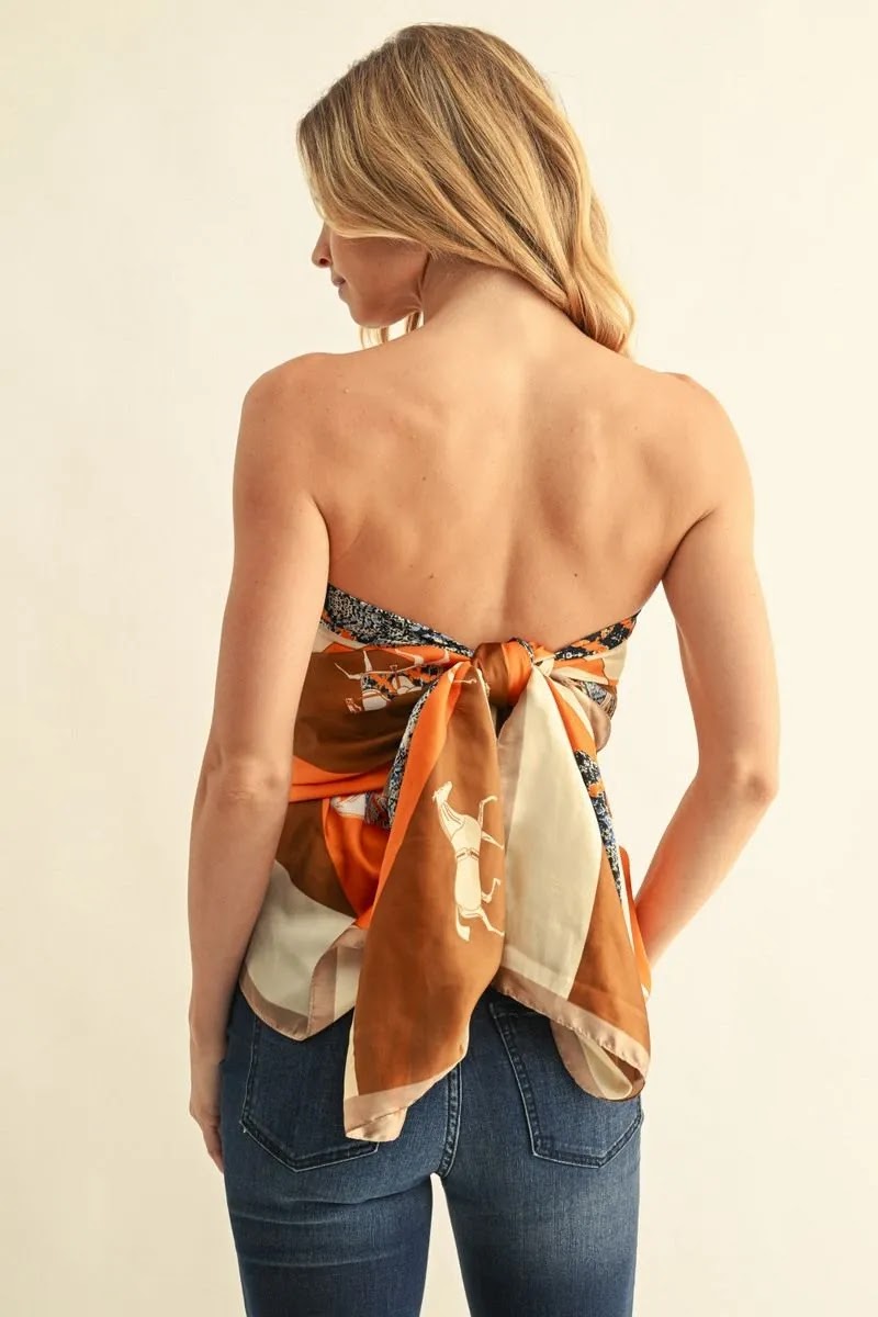 Shirt Scarf - Orange/Brown