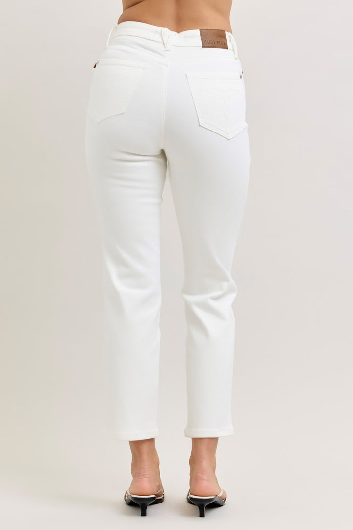 Judy Blue HR Straight Jean - White