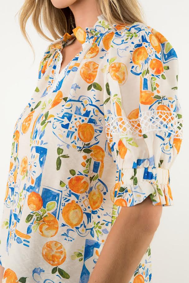Kalie Top - Orange Blue