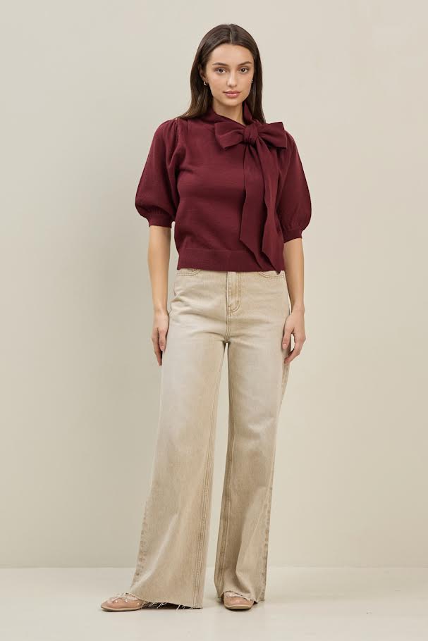 The Nina Sweater - Burgundy