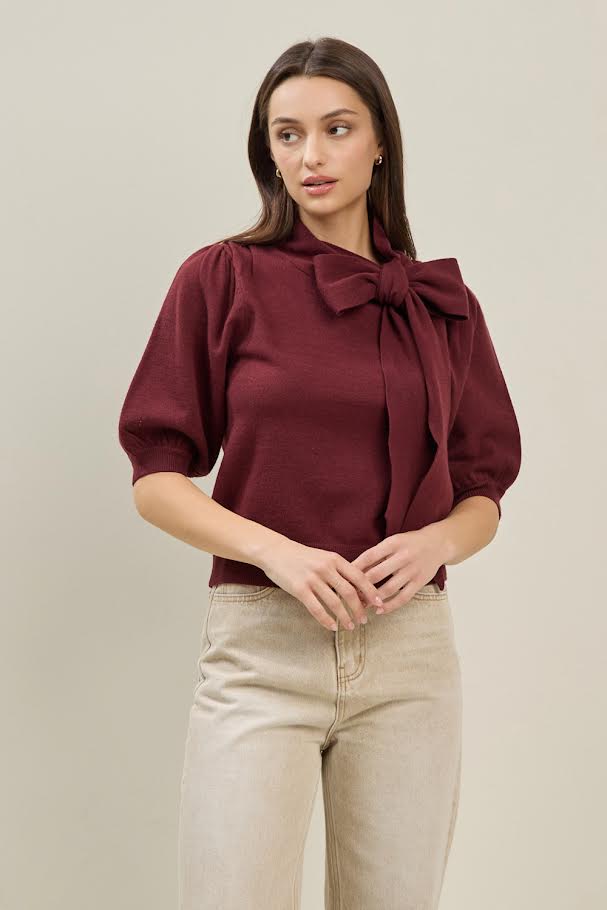 The Nina Sweater - Burgundy