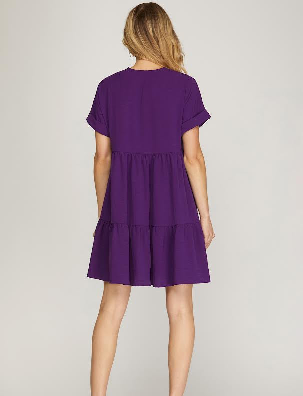 Easy Does It Dress - Purple