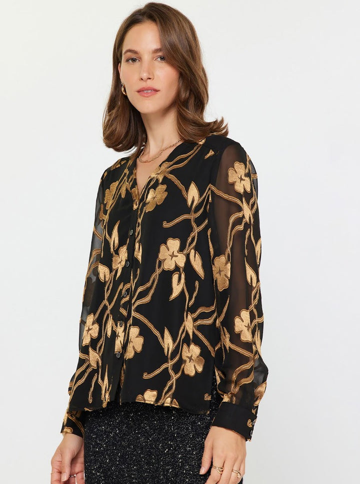 Be Bold Top - Black-Gold