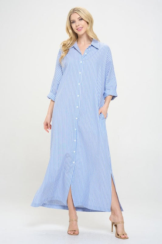 Regan Maxi Dress - Denim Stripe