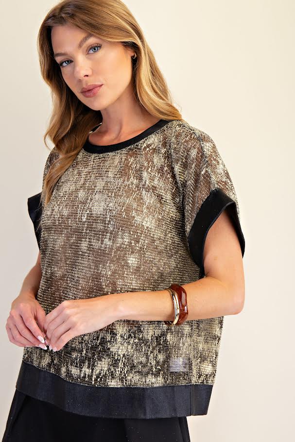 Shine Shell Top - Black