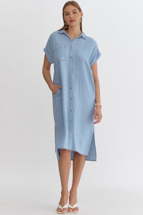 Lisa Dress- -Lt Denim