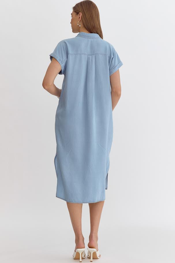 Lisa Dress- -Lt Denim