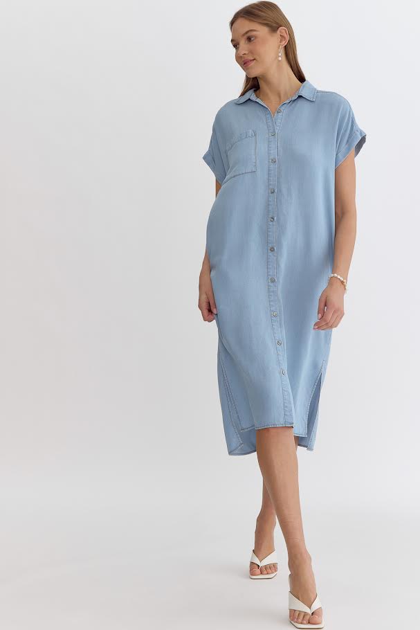 Lisa Dress- -Lt Denim