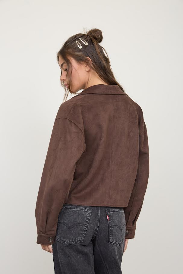 Sasha Suede Jacket - Dark Brown