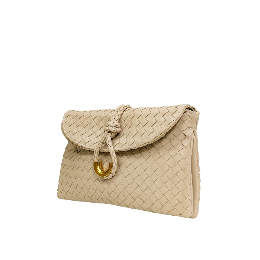 Fun Woven Clutch - Taupe