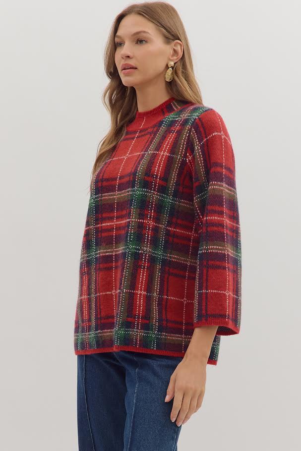 My Plaid Sweater - Red
