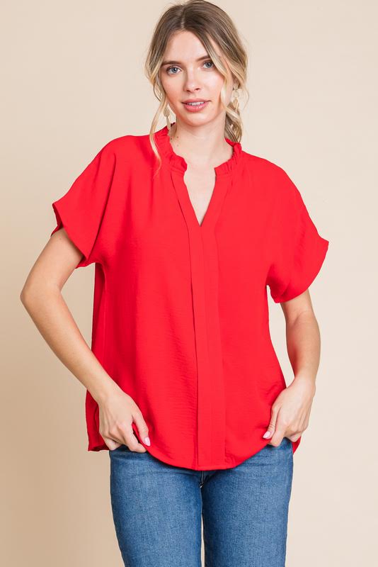 The Carol Shirt - Tomato Red