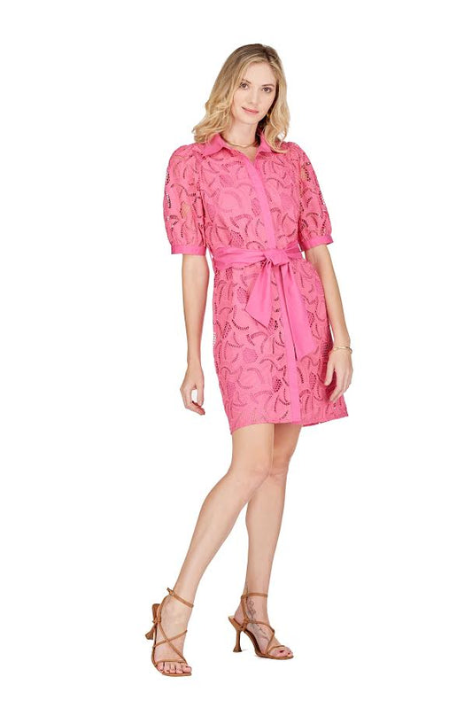 Lace Me Dress - Pink