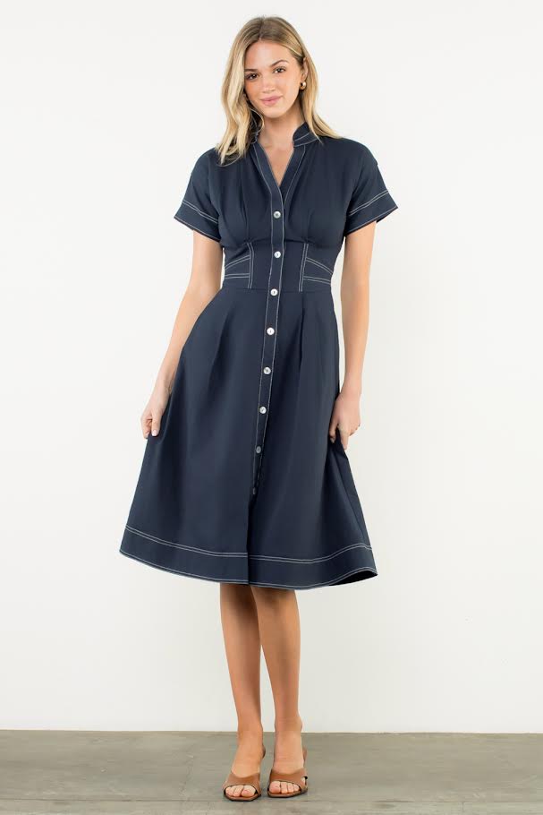 My Sassy Denim Dress - Navy