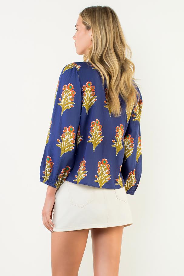 The Clara Top - Navy