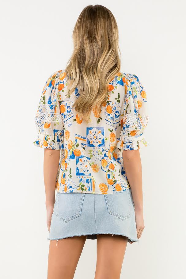 Kalie Top - Orange Blue