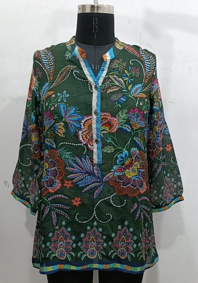 Fun Floral Tunic - Green