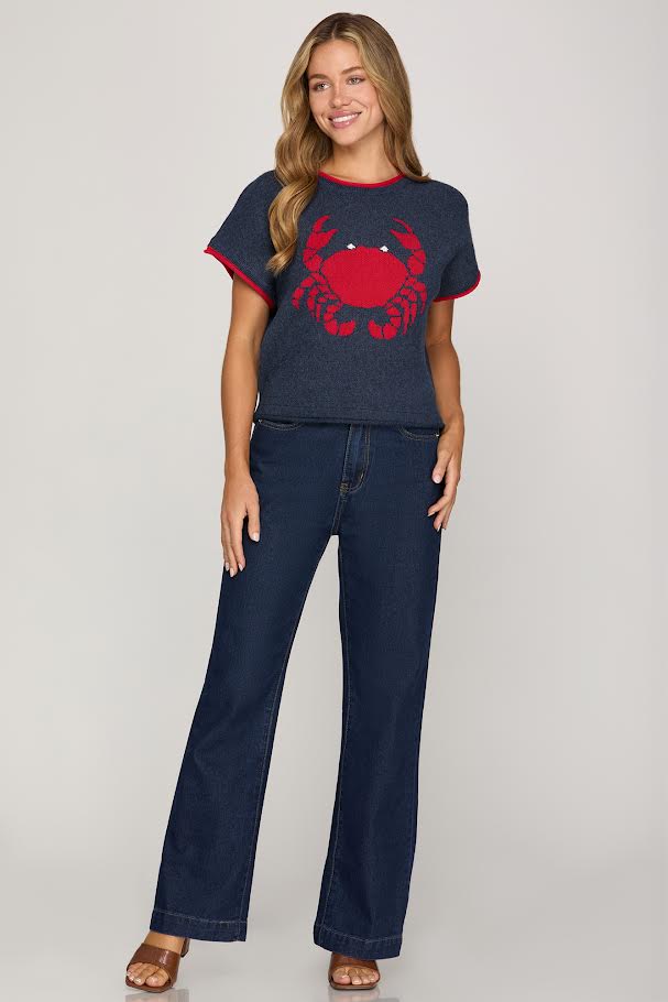 Give Em' A Pinch Top - Navy