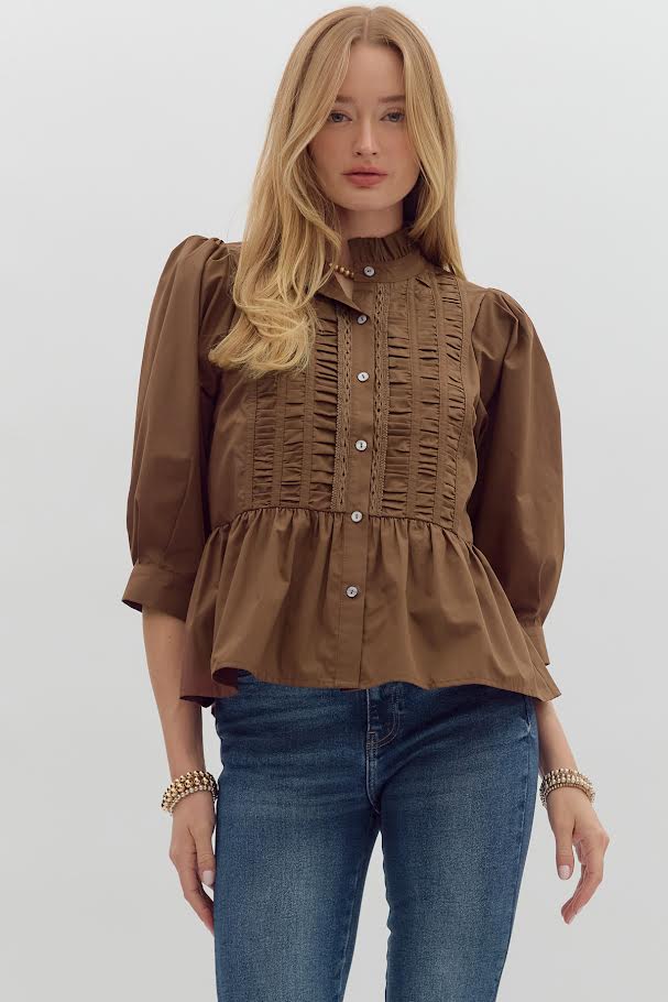 The Sarah Top - Brown
