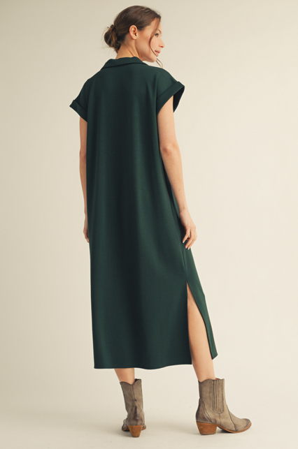 Soft & Cozy Dress - Hunter Green