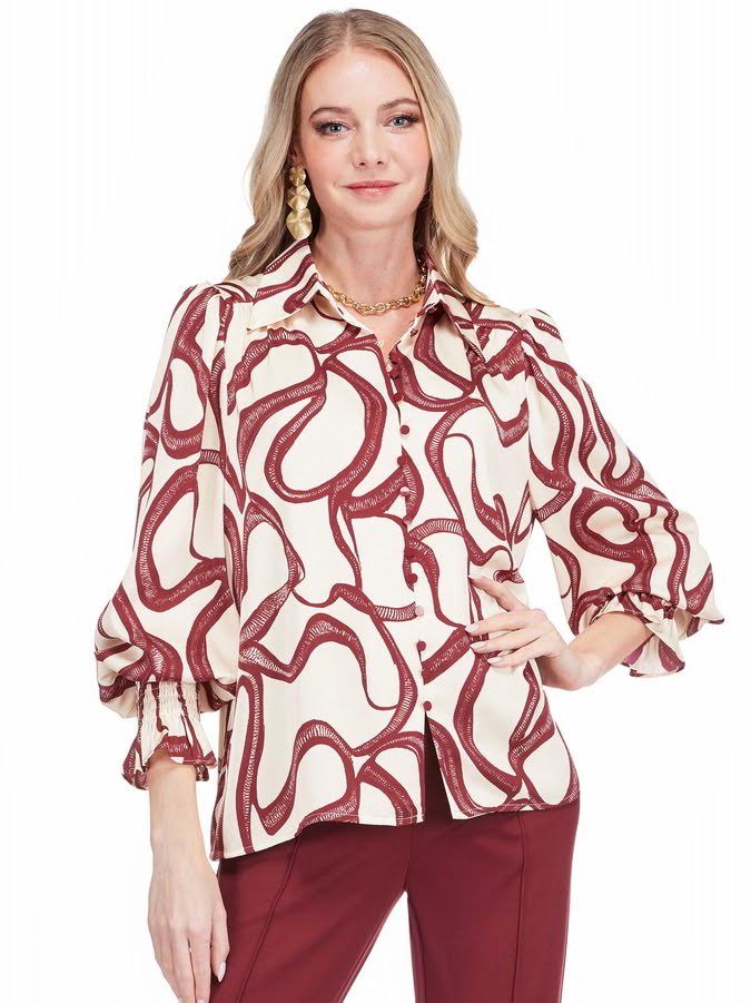 Roxy Blouse - Ivory Ribbons