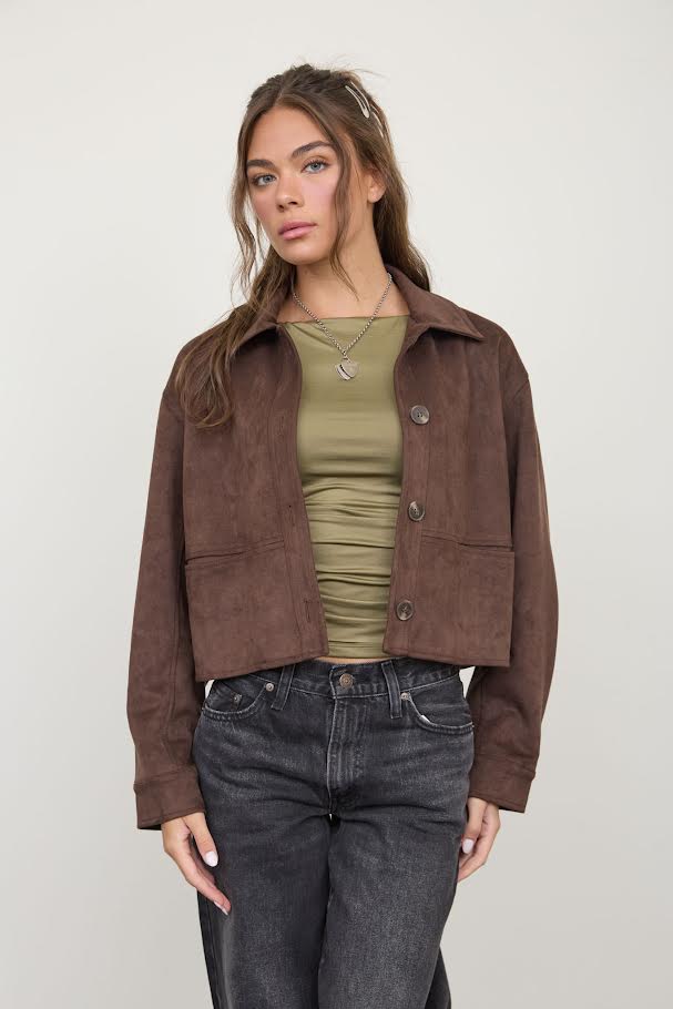 Sasha Suede Jacket - Dark Brown