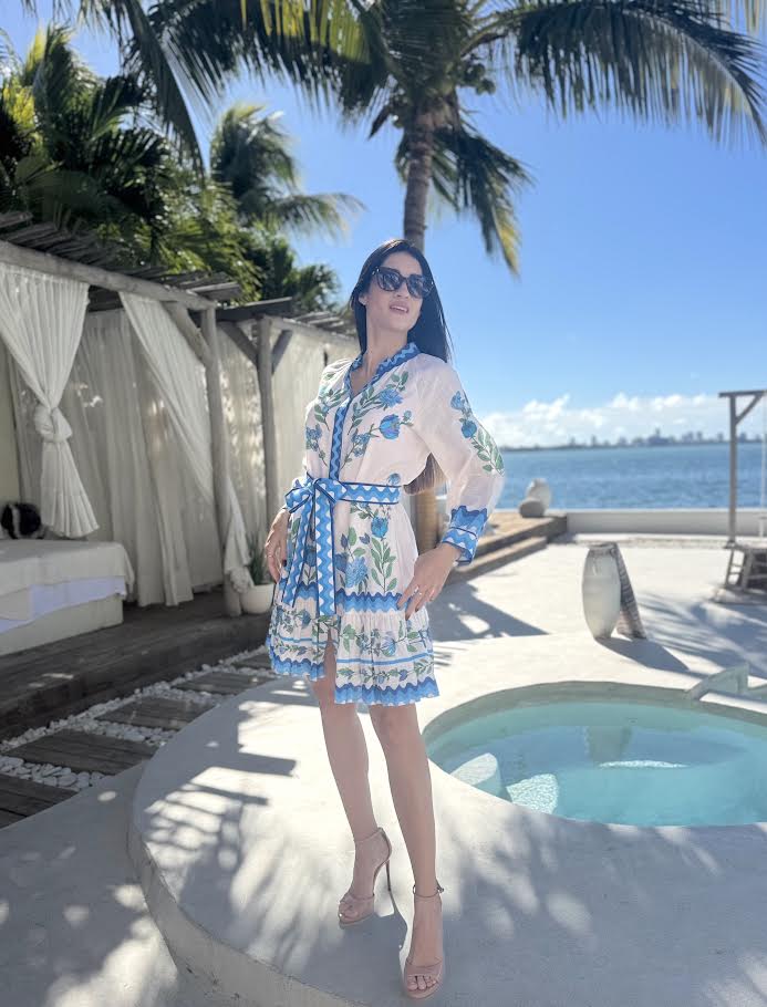 Malta Mini Dress - Wildflower Blue