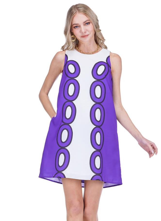 Column Mini Dress - Purple