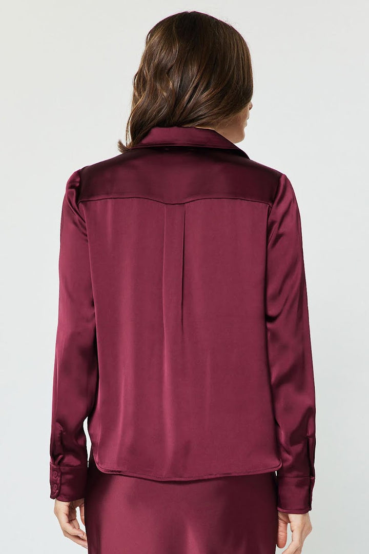 Classic Silky Blouse - Burgandy
