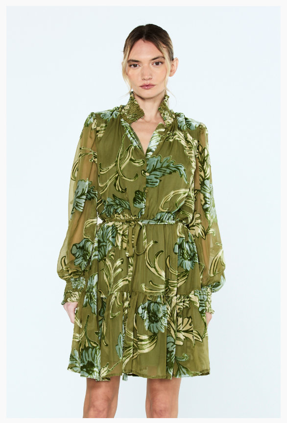 Gia Mini Dress - Green Multi