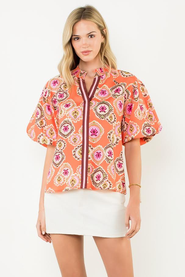 The Calista Top - Radiant Orange