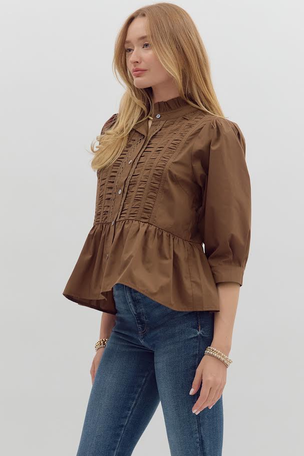 The Sarah Top - Brown