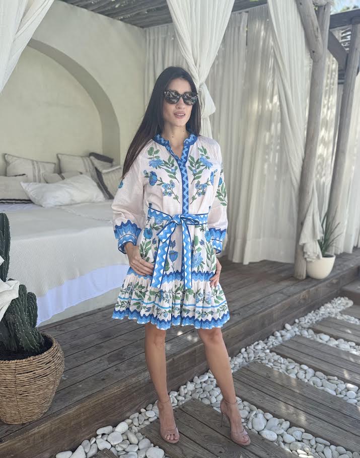 Malta Mini Dress - Wildflower Blue