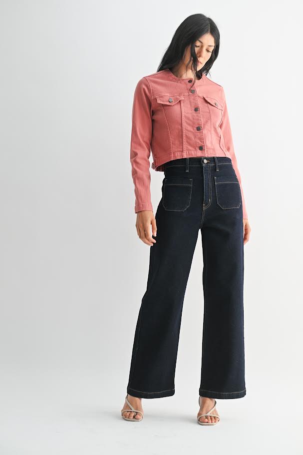 JUSTUSA Wide Leg Jean - Super Dark