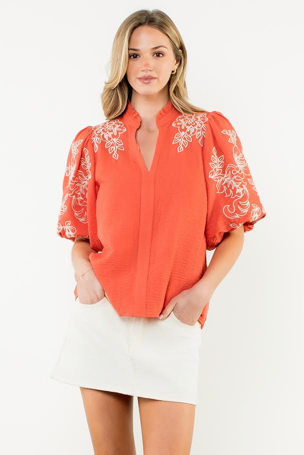 The Myra Top - Coral