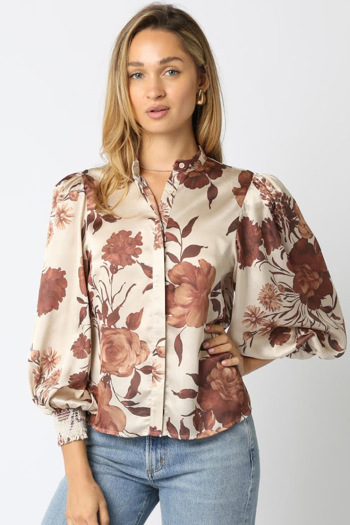 Yummy Blouse - Coffee Cream Brown