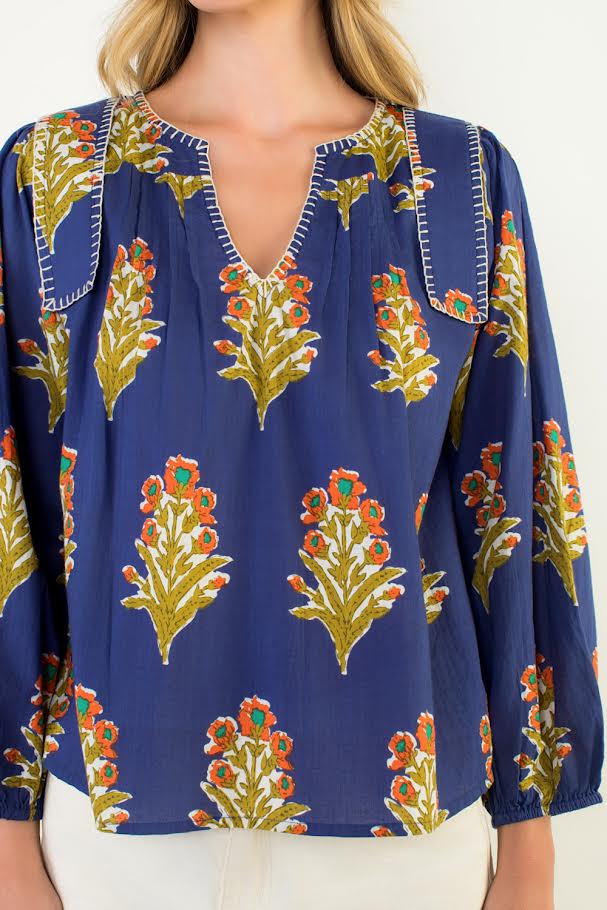 The Clara Top - Navy