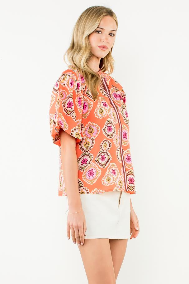 The Calista Top - Radiant Orange