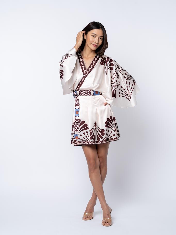 Alicia Mini Dress - Cream Multi