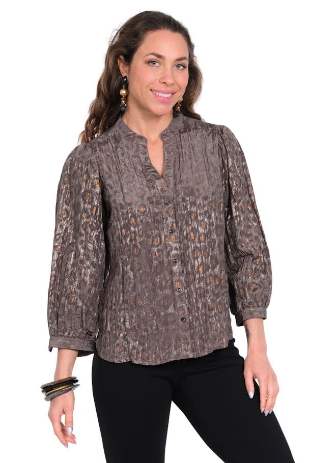 Joni Blouse - Taupe Foil