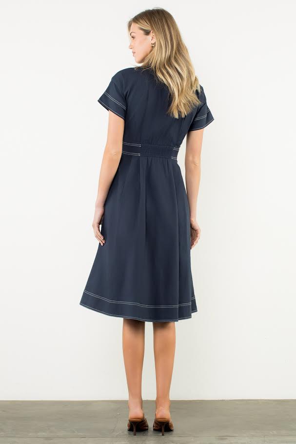 My Sassy Denim Dress - Navy