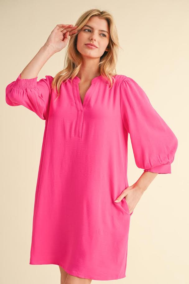 Micah Dress - Hot Pink