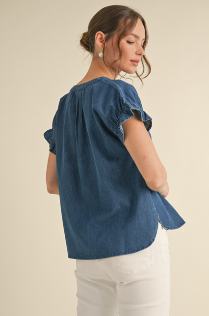Cute Denim Top - Denim
