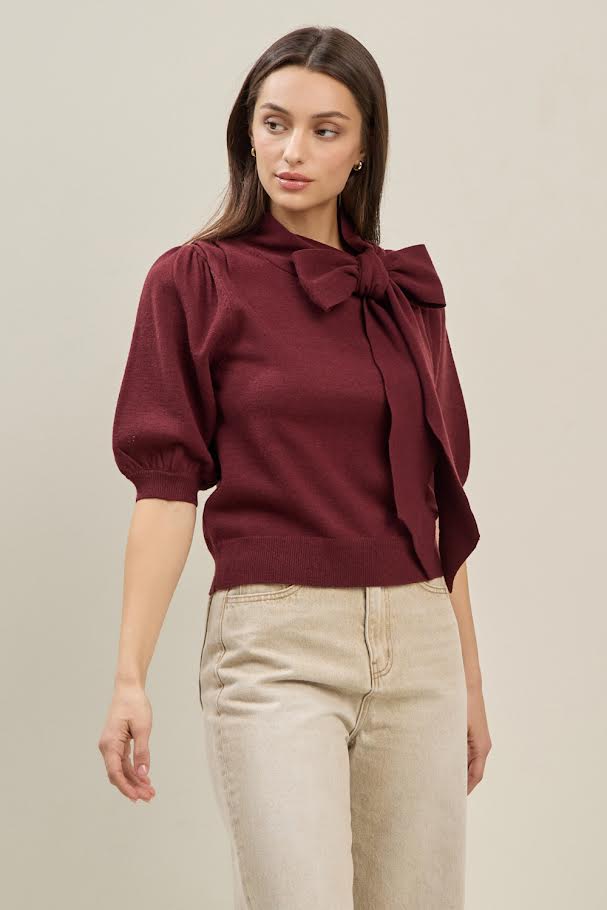 The Nina Sweater - Burgundy
