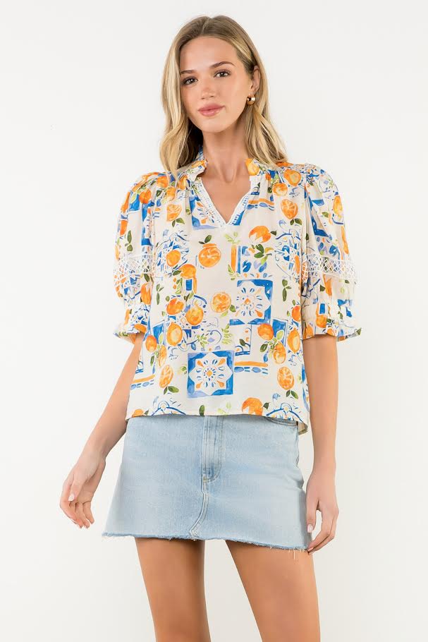Kalie Top - Orange Blue
