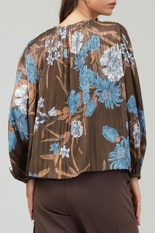 Sloane Blouse - Brown Floral